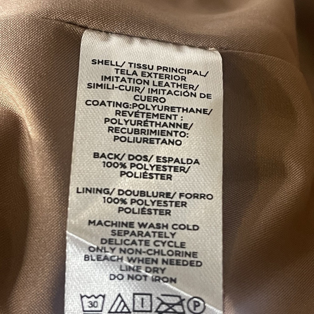 Ann Taylor Faux Leather Wrap Coat Tan XXL Belted Jacket Women Plus NWT - Picture 6 of 6